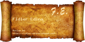 Fidler Edina névjegykártya