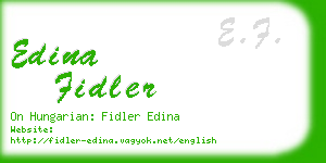 edina fidler business card